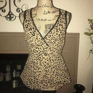 The Limited | Animal Print Sleeveless Blouse